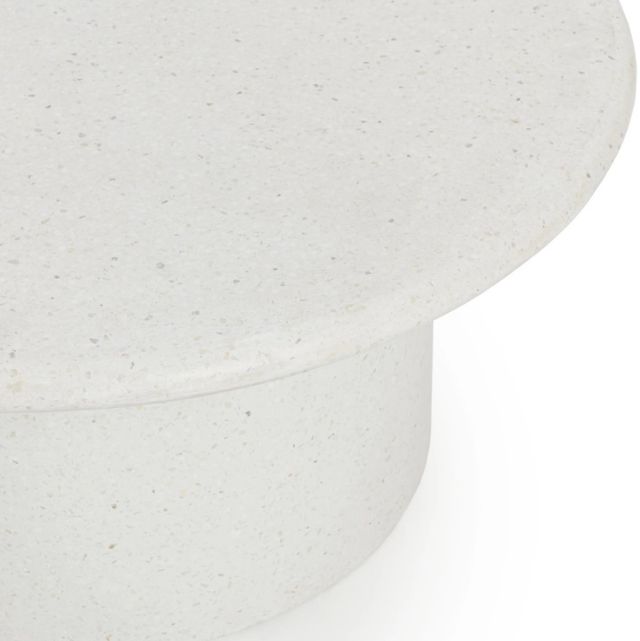 Classic Home Nysa White 40"W Concrete Outdoor End Table-4