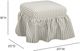 TOV Furniture Gertrude Khaki Linen Striped Skirted Ottoman-2