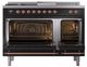 Ilve® Nostalgie II Noblesse 48'' Glossy Black Pro Style Dual Fuel Range with Copper Trim-3