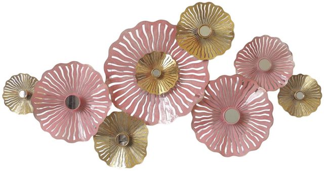Classy Living Pink and Gold Floral Art Wall Decor-0