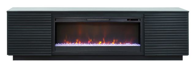 Legends Home Stardust Seal Skin Black 89" Fireplace TV Console-3