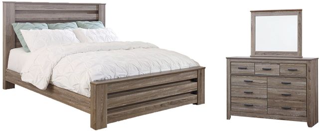 Signature Design by Ashley® Zelen 2-Piece Warm Gray King Panel Bed Set-0