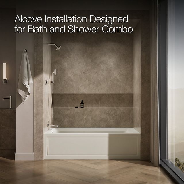 KOHLER® Archer® Biscuit 20" 72" x 36" Alcove Whirlpool Bath - Left Drain-3