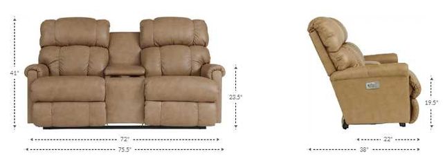 La-Z-Boy® Pinnacle Stone Leather Power Wall Reclining Loveseat with Headrest and Console-2