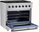 Hauslane HausPro 36" Stainless Steel Pro-Style Dual Fuel Range with Black Stainless Steel Knobs-4