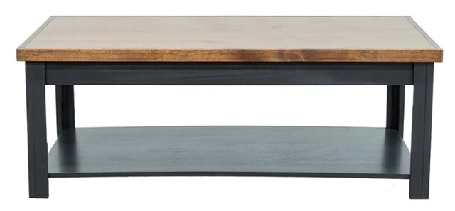 Legends Home Essex Whiskey Coffee Table with Seal Skin Base-1
