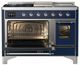 Ilve® Majestic III 48" Midnight Blue Pro Style Dual Fuel Liquid Propane Range with Triple Glass Door and Chrome Trim-3