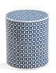 Bassett Mirror Attic Ivory Blue Accent Table-0