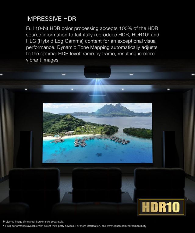 Epson® QL3000 White 4K HDR Laser Projector-9
