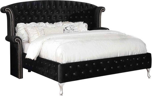 Coaster® Deanna 5-Piece Black Queen Upholstered Bedroom Set-1