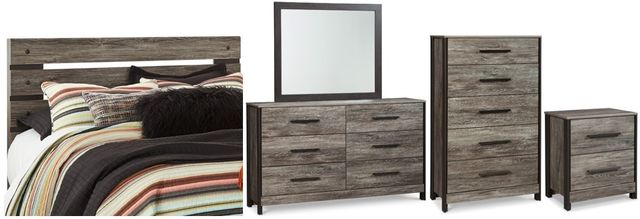 Signature Design by Ashley® Cazenfeld 5-Piece Black/Gray Queen Panel Headboard Bed Set-0