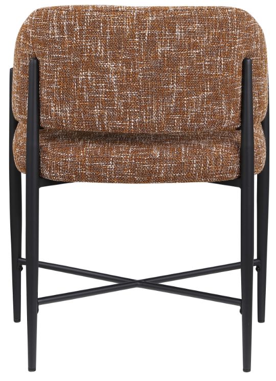 Meridian Furniture Dame Cognac/Black Upholstered Dining Arm Chair-2