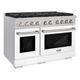 ZLINE 48" Satin Stainless Steel Pro Style Gas Range with White Matte Door-2