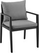 Armen Living Cayman 2-Piece Black/Gray Fabric/Metal/Rattan Outdoor Dining Arm Chair Set-4