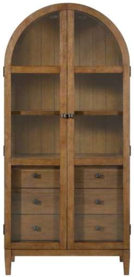 Elements International Portico Brown Oak Display Cabinet-3