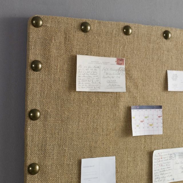 Linon Burlap Brown Corkboard -3