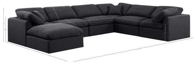 Meridian Furniture Indulge 7-Piece Black Sectional-1