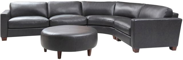 Leather Italia™ Brent 5-Piece Charcoal Sectional-0