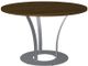 Amisco Customizable Dalia XL Walnut Veneer Round Table with Metal Turnip Base-0