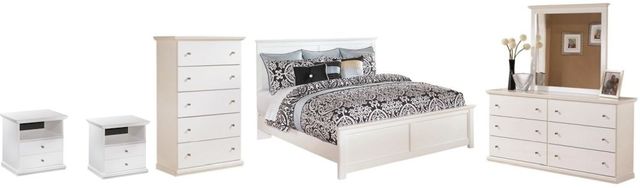Signature Design by Ashley® Bostwick Shoals 6-Piece White King Panel Bed Set-0