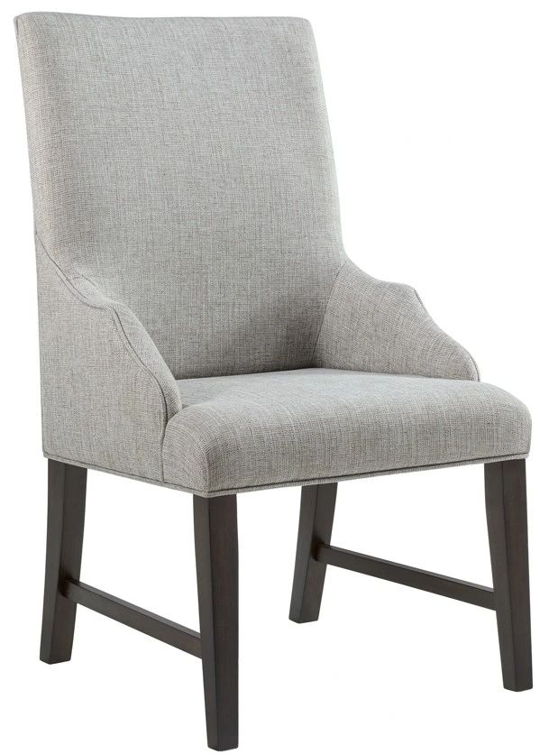 Elements International Montrose Espresso/Light Gray Upholstered Dining Host Chair-0