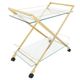Sagebrook Home 2-Tire 31" Gold Metal Rolling Bar Cart-0
