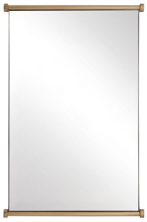 Uttermost® Scroll Antique Brass Rectangular Mirror-0