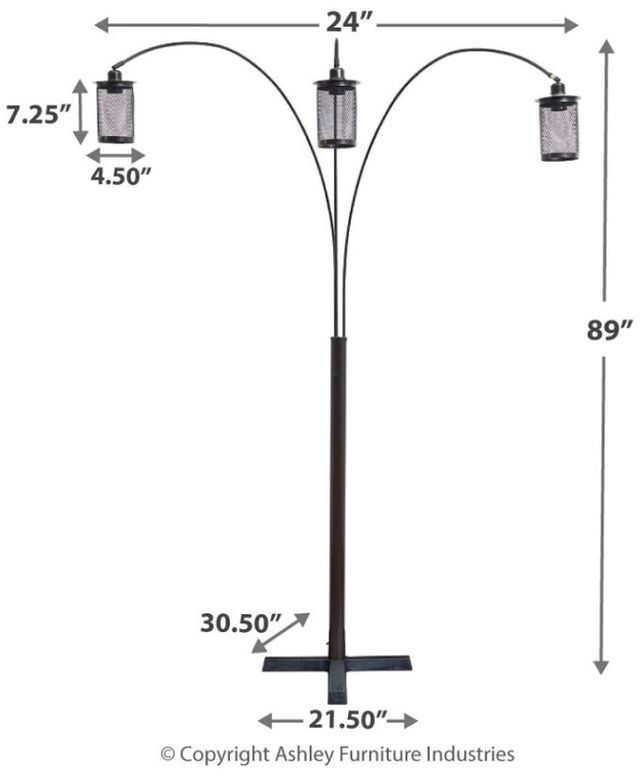 Signature Design by Ashley® Maovesa Bronze Metal Arc Lamp-2