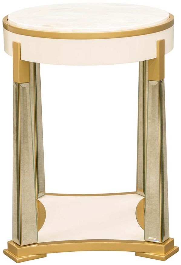 Michael Amini® Scotts Square Light Champagne End Table-2