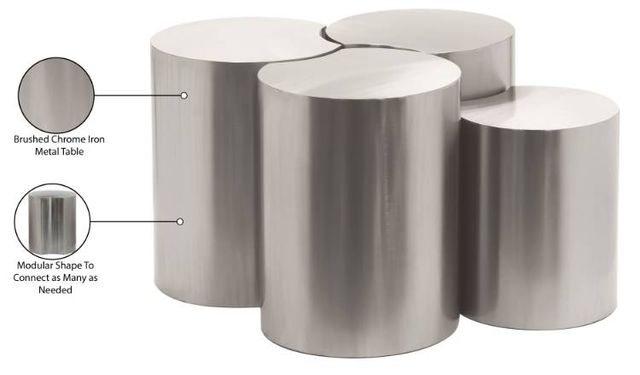 Meridian Furniture Dimple 4-Piece Silver Modular Nesting Coffee Table Set-3