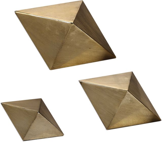 Uttermost® Rhombus 2-Piece Antique Champagne Sculpture Set-0