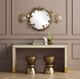Currey & Company Arden Ivory Console Table with Satin Brass Base-4
