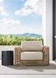 Vanguard® Furniture Customizable Bliss Fabric/Rattan Outdoor Swivel Chair-5