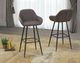 Brassex Inc. Alexis 2-Piece Black/Vintage Brown 30" Bar Stool Set-4