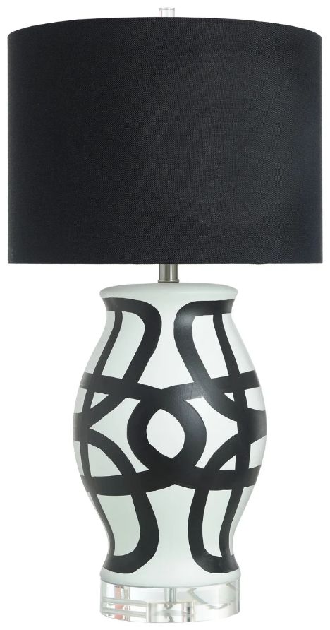 Harp & Finial® Manning Black/White Table Lamp-0