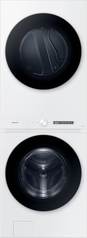 Samsung® Bespoke 5.3 Cu. Ft. White Washer, 7.6 Cu. Ft. Electric Dryer Stack Laundry-1
