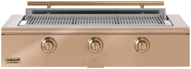 Caliber™ Rockwell Social 3-Burner Champagne Built-In Liquid Propane Grill with Gold Hardware-0