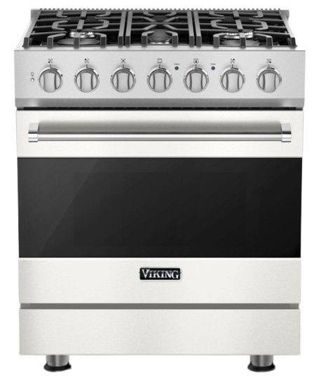 Viking® 3 Series 30" Pure White Pro Style Natural Gas Range-0