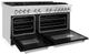 ZLINE 60" Stainless Steel Pro Style Dual Fuel Range with Black Matte Door-4