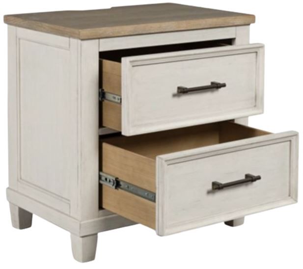 Benchcraft® Shaybrock Antique White/Brown Nightstand-2