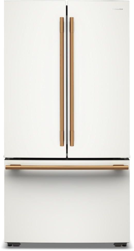 KitchenAid® 36" 24.3 Cu. Ft. Porcelain Counter Depth French Door Refrigerator with Interior Dispenser-0