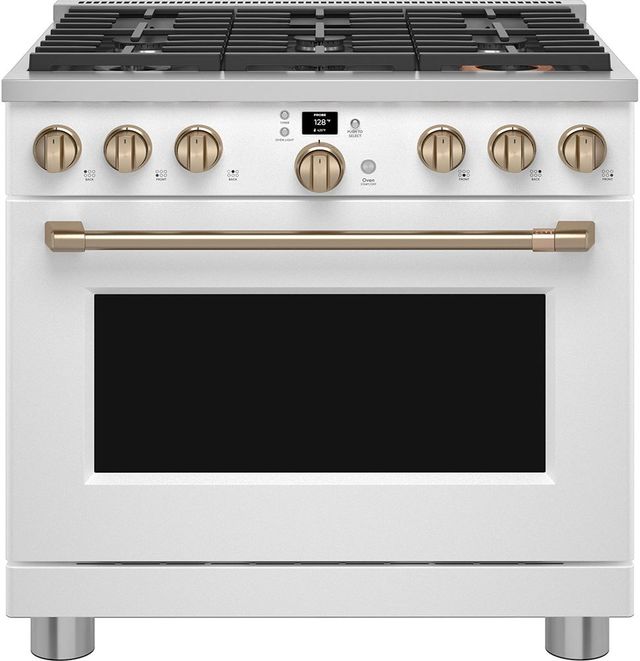 Café™ 36" Matte White Pro Style Gas Range-0