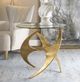 Uttermost® Graciano Glass Top Side Table with Antique Gold Base-1