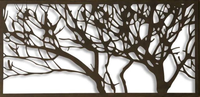 Stylecraft Metal Laser Cut Tree Brown/White Wall Art-1