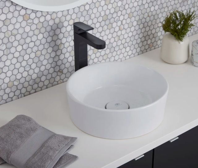 DXV Equility® Matte Black Single Handle Vessel Bathroom Faucet with Lever Handle-1