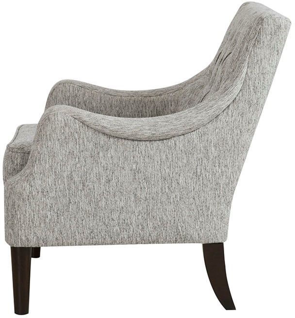 Olliix by Madison Park Grey Qwen Button Tufted Accent Chair-1