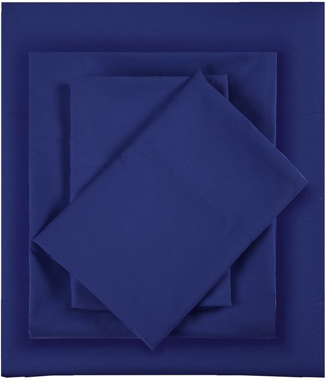 Olliix by Intelligent Design Navy Twin Microfiber All Season Wrinkle-Free Sheet Set-0