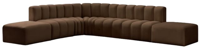 Meridian Furniture Arc 7-Piece Brown Velvet Sectional-0