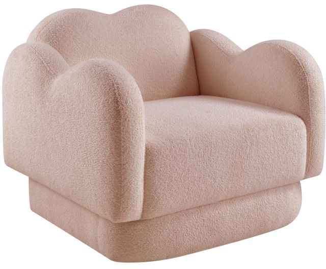 Meridian Furniture Bloom Pink Teddy Fabric Accent Chair-0