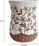 TOV Furniture Terracotta/White Ceramic Carved Indoor/Outdoor Side Table-2
